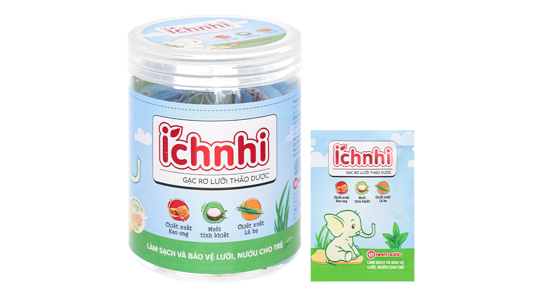 Gạc rơ lưỡi thảo dược Ích Nhi hũ 30 gói - 04/2025 | nhathuocankhang.com