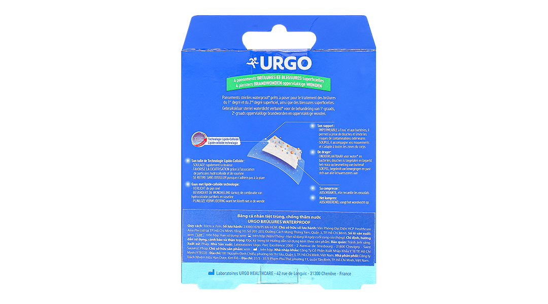 Băng cá nhân chống thấm nước Urgo Brulures Waterproof (10 x 7cm)
