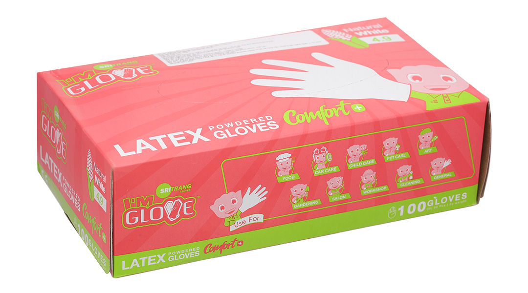 Găng tay y tế có bột Latex I'm Glove size M