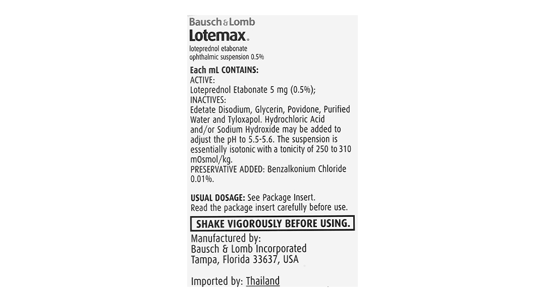 Hỗn dịch nhỏ mắt Lotemax 0.5% trị viêm kết mạc mí mắt, viêm giác mạc