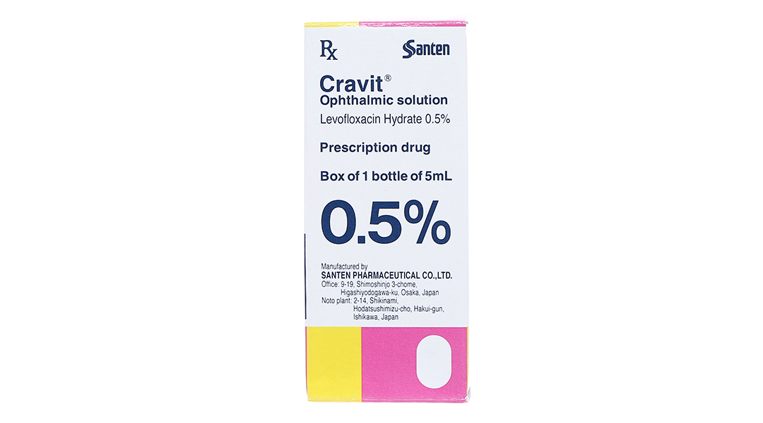 Dung dịch nhỏ mắt Cravit 0.5% trị nhiễm khuẩn mắt