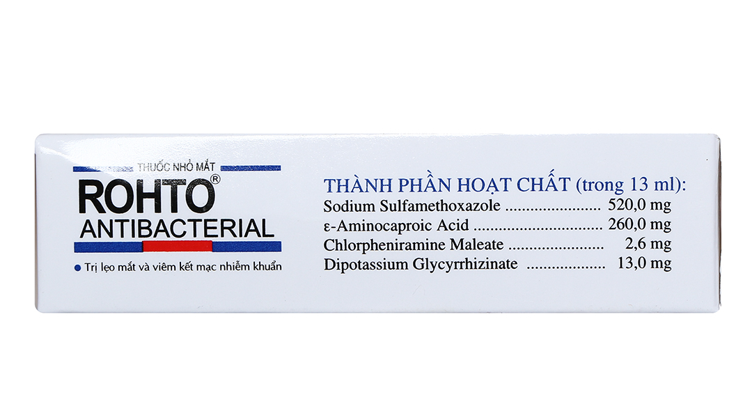 Dung dịch nhỏ mắt Rohto Antibacterial trị lẹo mắt, viêm kết mạc mắt