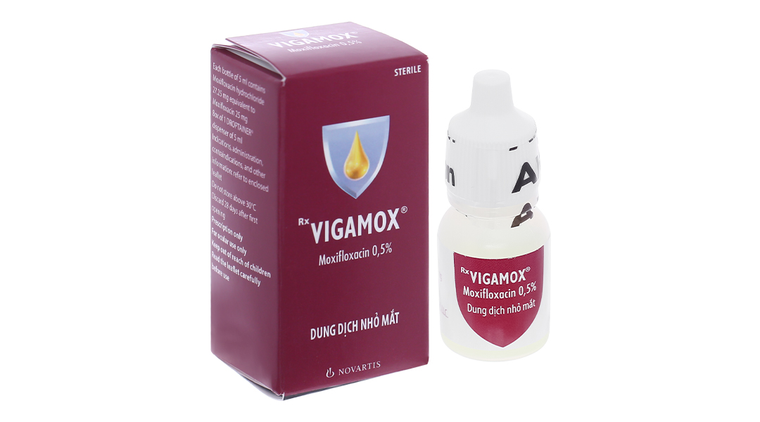Dung dịch nhỏ mắt Vigamox 0.5% trị viêm kết mạc do vi khuẩn
