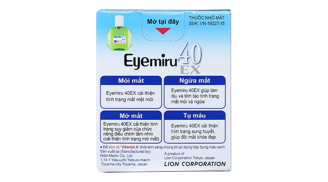 Dung dịch nhỏ mắt Eyemiru 40 EX phòng và trị các bệnh về mắt