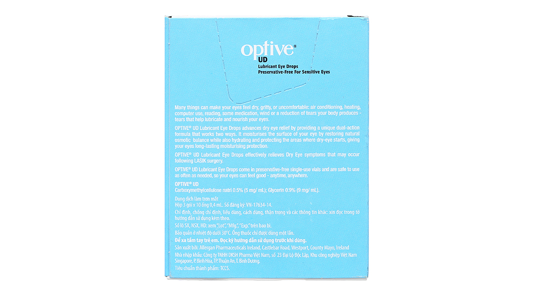 Dung dịch nhỏ mắt Optive UD giảm kích ứng mắt, khô mắt