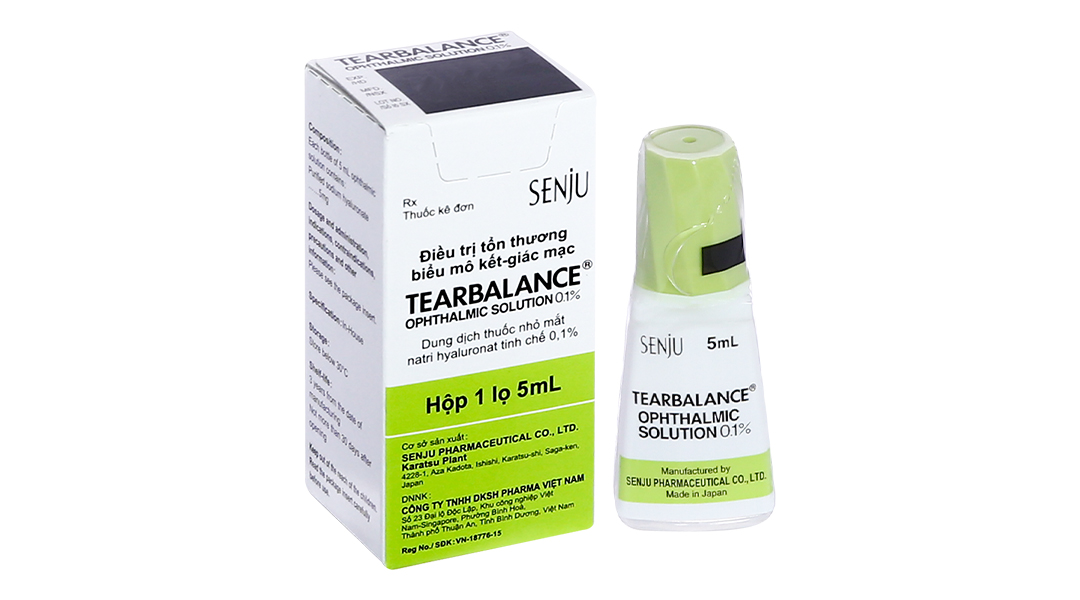 Dung dịch nhỏ mắt Tearbalance 0.1% trị tổn thương biểu mô giác mạc