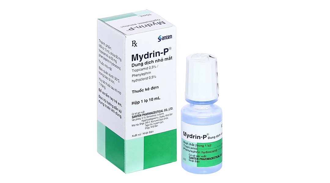 Dung dịch nhỏ mắt Mydrin-P làm giãn đồng tử trong chẩn đoán