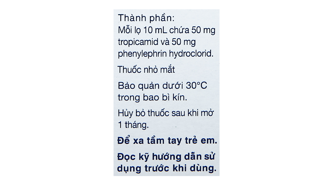 Dung dịch nhỏ mắt Mydrin-P làm giãn đồng tử trong chẩn đoán
