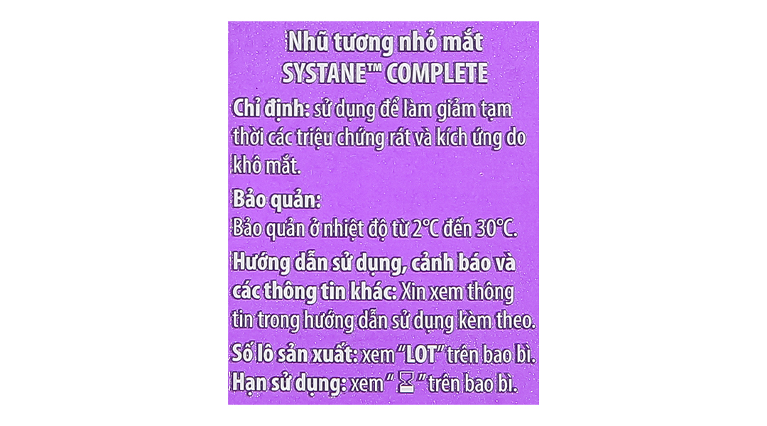 Nhũ tương nhỏ mắt Systane Complete giảm kích ứng mắt, khô mắt