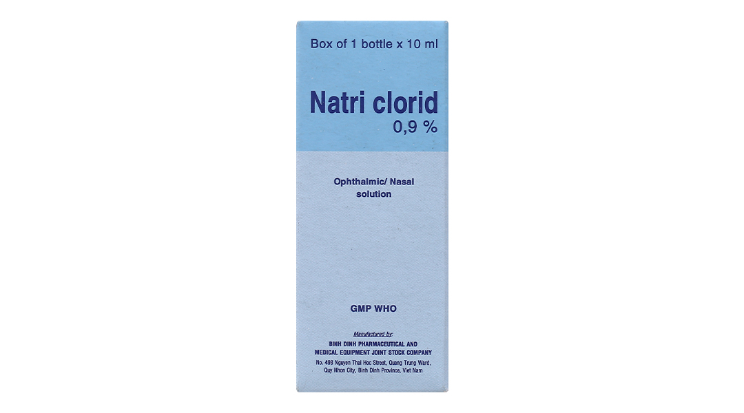 Dung dịch nhỏ mắt Natri Clorid Bidiphar 0.9% vệ sinh mắt, mũi