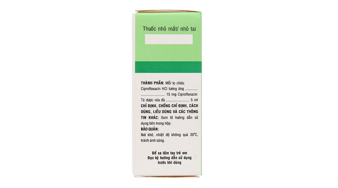 Dung dịch nhỏ mắt, tai Ciprofloxacin 0.3% Bidiphar trị nhiễm khuẩn