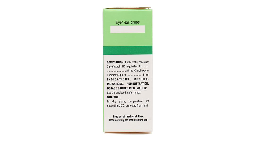 Dung dịch nhỏ mắt, tai Ciprofloxacin 0.3% Bidiphar trị nhiễm khuẩn