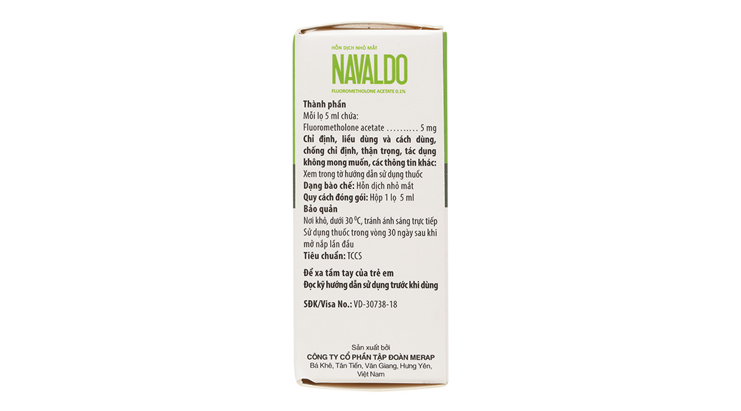 Hỗn dịch nhỏ mắt Navaldo 0.1% trị viêm mí mắt, viêm giác mạc