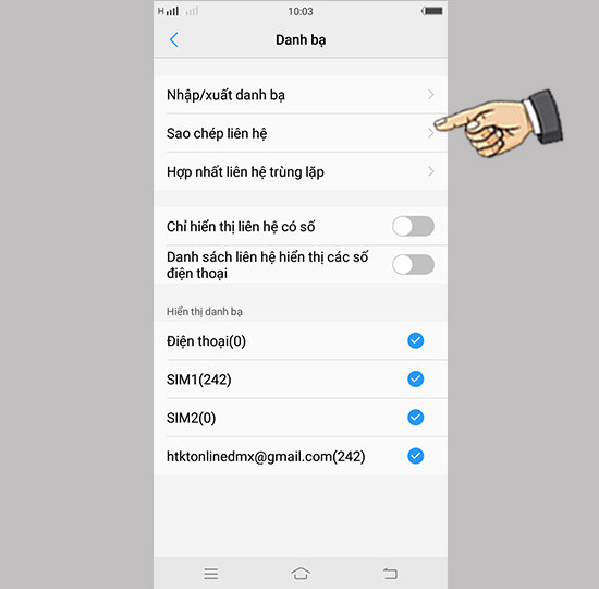 Sao chép liên hệ