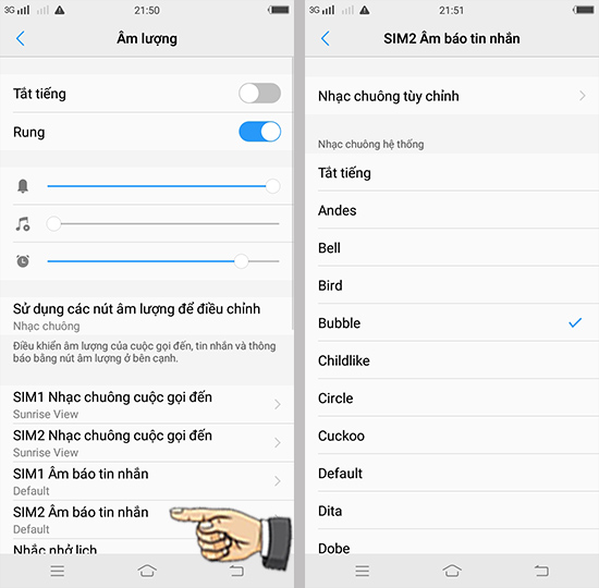 Bước 3: Chọn nhạc chuông Sim 2.