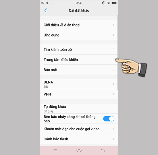 Bước 2: Chọn trung tâm điều khiển.