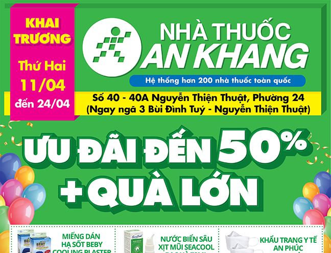 Nhà thuốc An Khang tại 40 – 40A Nguyễn Thiện Thuật, Phường 24, Quận Bình Thạnh, Thành phố Hồ Chí Minh