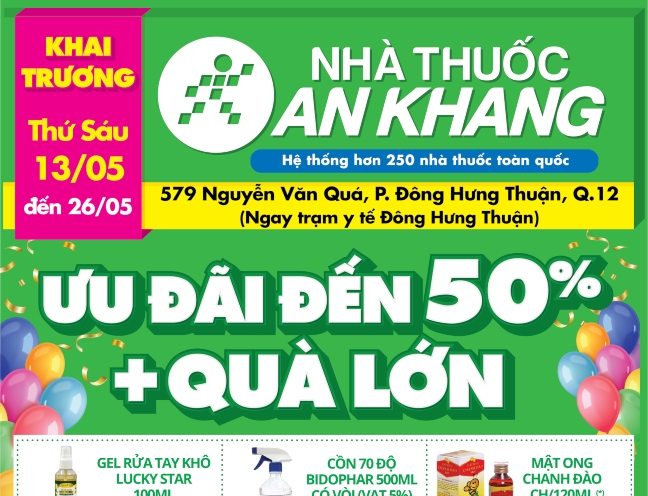 Nhà thuốc An Khang tại 150Bis Khu phố 3, P. Đông Hưng Thuận, Quận 12, TP.HCM
