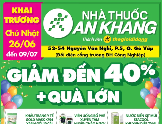 Nhà thuốc An Khang tại 52 - 54 Nguyễn Văn Nghi, Phường 5, Quận Gò Vấp, Thành phố Hồ Chí Minh