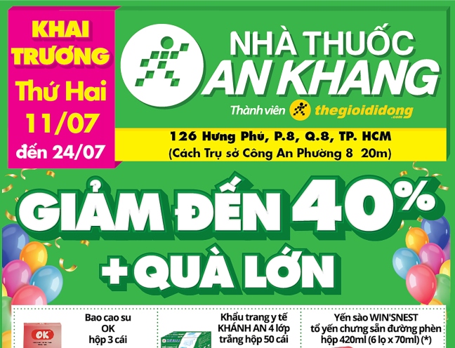 Nhà thuốc An Khang tại 126 Hưng Phú, Phường 8, Quận 8, Tp Hồ Chí Minh