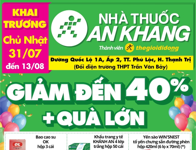 Nhà thuốc An Khang tại Quốc Lộ 1A, Ấp 2 (QL1A), Xã Phú Lộc, Thành phố Cần Thơ, Việt Nam