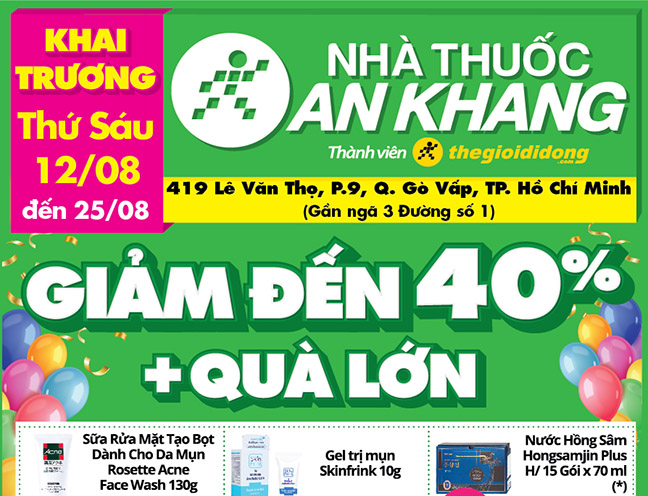 Nhà thuốc An Khang tại 419 Lê Văn Thọ, Phường 09, Quận Gò Vấp, TP Hồ Chí Minh