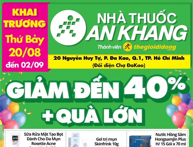 Nhà thuốc An Khang tại 20 Nguyễn Huy Tự, Phường Đa Kao, Quận 1, TP Hồ Chí Minh
