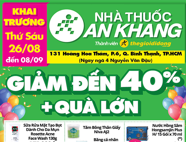 Nhà thuốc An Khang tại 131 Hoàng Hoa Thám, Phường 06, Quận Bình Thạnh, TP Hồ Chí Minh