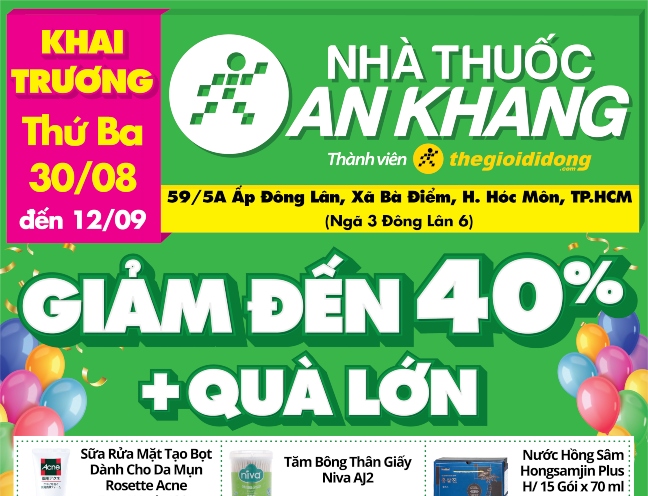 Nhà thuốc An Khang tại 59/5A Ấp Đông Lân, xã Bà Điểm, Huyện Hóc Môn, TP Hồ Chí Minh
