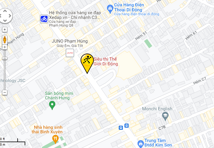 Thế Giới Di Động là chuỗi cửa hàng bán lẻ điện thoại di động lớn nhất tại Việt Nam. Với bản đồ địa điểm của Thế Giới Di Động C5/20 Phạm Hùng tại Bình Chánh, bạn có thể dễ dàng tìm kiếm nơi để mua sắm điện thoại mới nhất.
